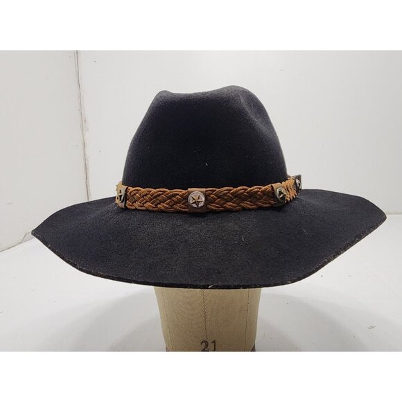 Outback Trading Co. Broken Hill Collection Mens Wool Cowboy Hat Black Size 6 7/8 - Picture 2 of 10